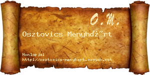 Osztovics Menyhért névjegykártya